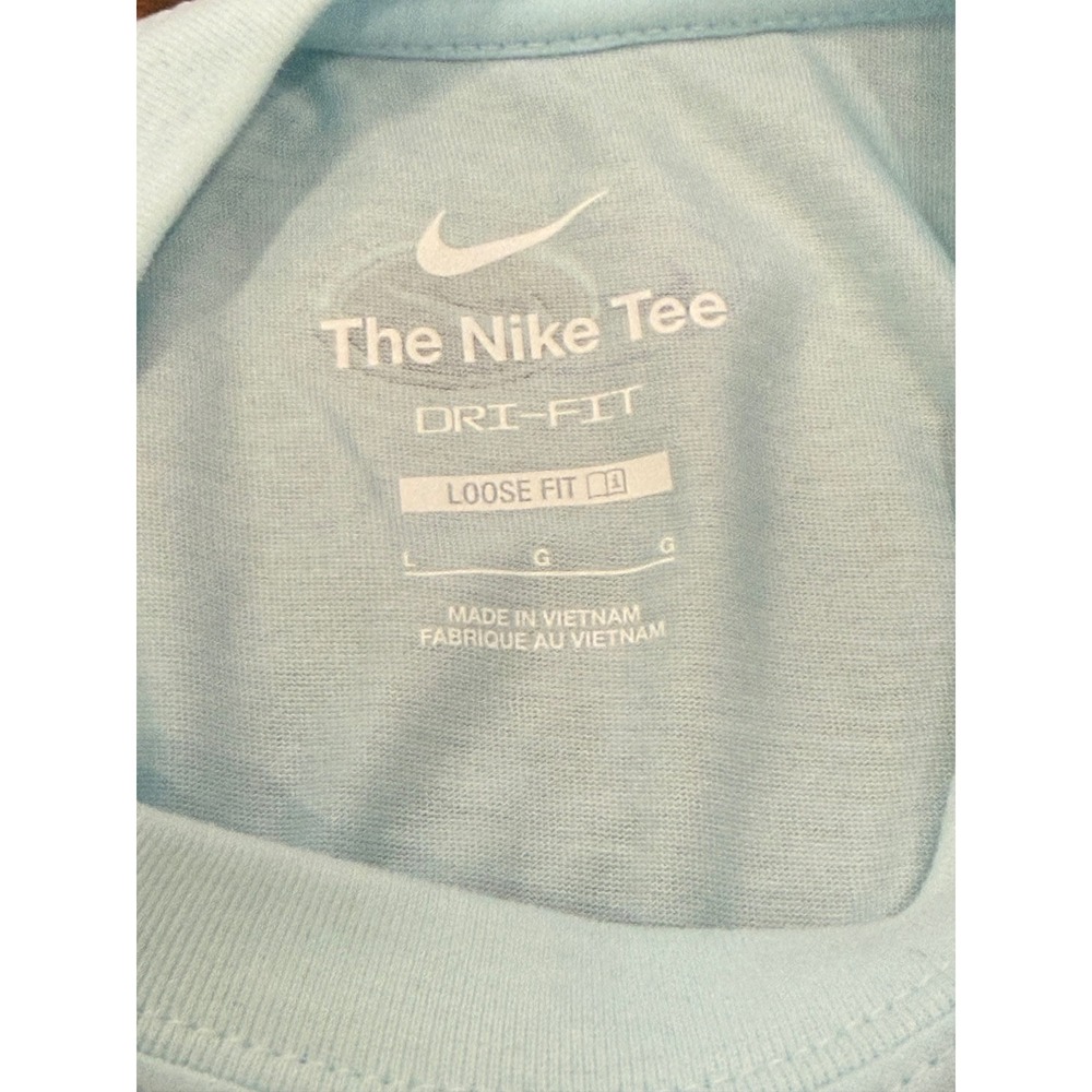 Nike Future Champs Light Blue Graphic T-Shirt Mens Short Sleeve Crewneck Tee - Picture 9 of 10